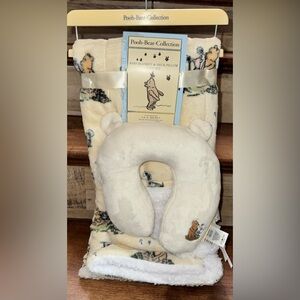 Cute 🥰 Winnie The Pooh & Piglet Baby Blanket with Neck Pillow Gift 🎁 Set